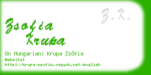 zsofia krupa business card